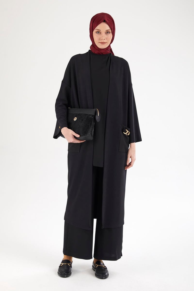 Armine Trend Zincir Detaylı Cepli Giy Çık 25YT521 Siyah