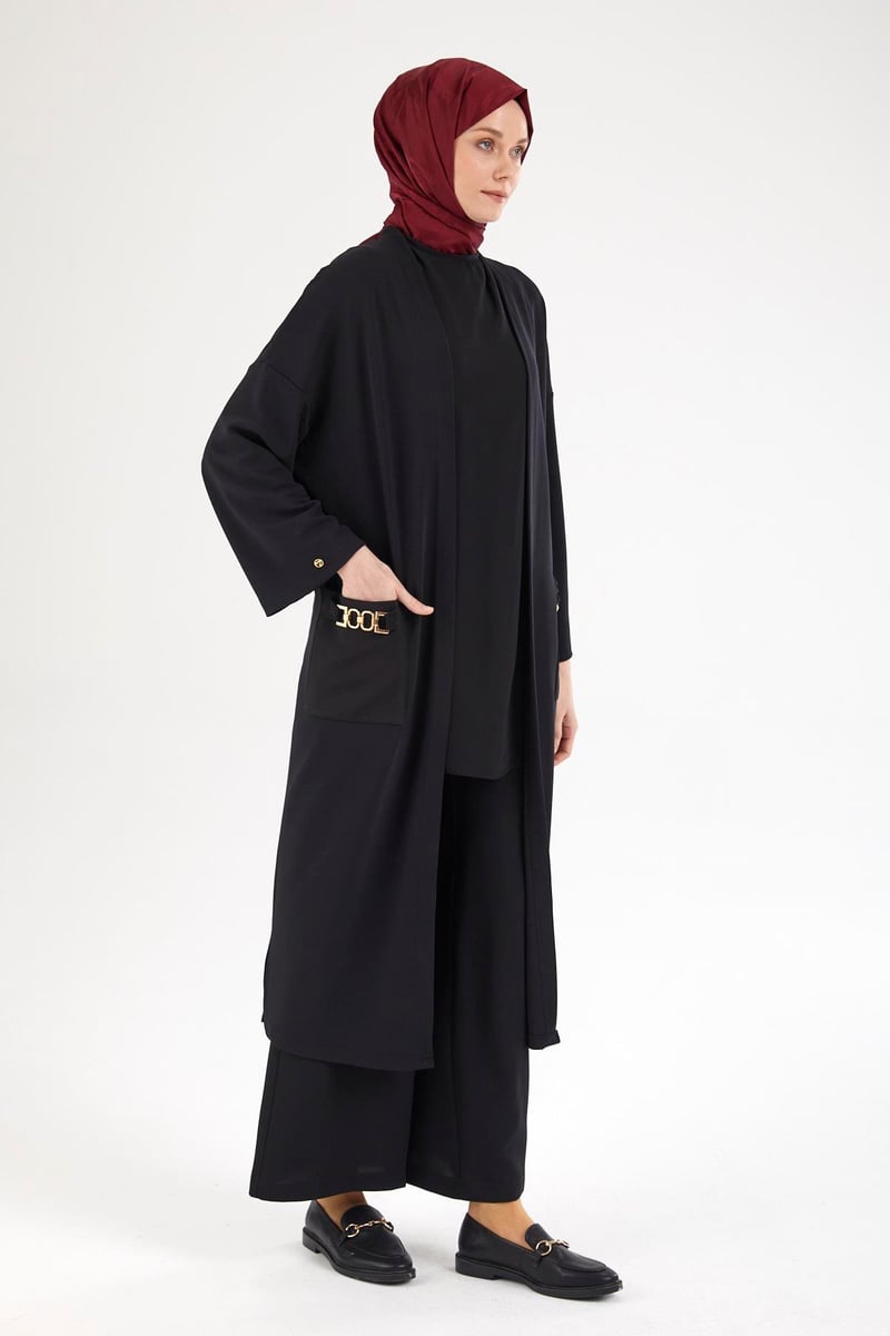Armine Trend Zincir Detaylı Cepli Giy Çık 25YT521 Siyah